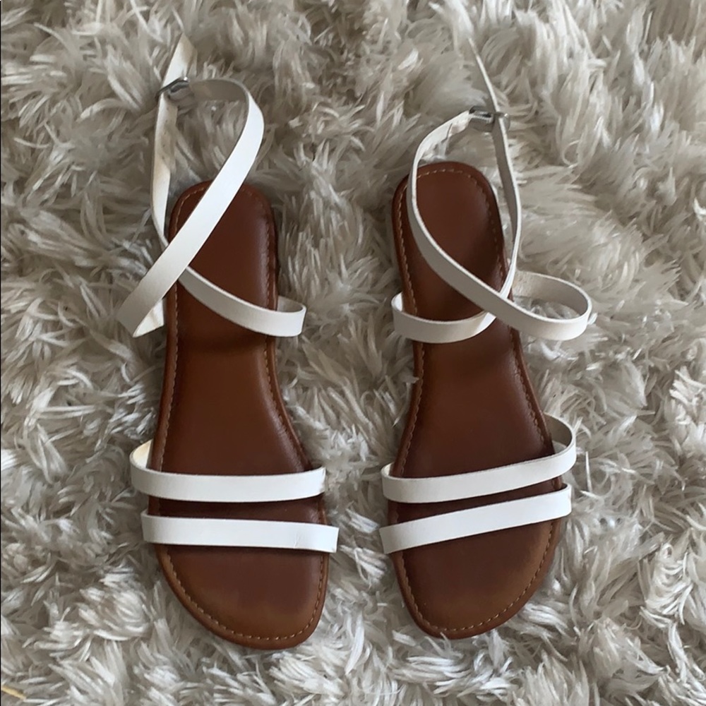 white strapy sandals